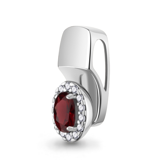 Кольцо из серебра с гранатом и фианитами