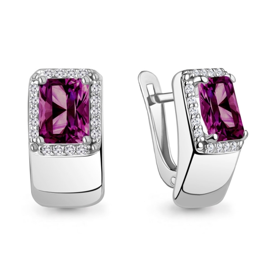 Серьги из серебра с миксом камней