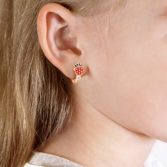 Серьги-пусеты из серебра с фианитами