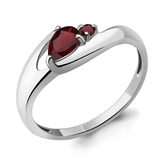 Кольцо из серебра с позолотой и гранатом