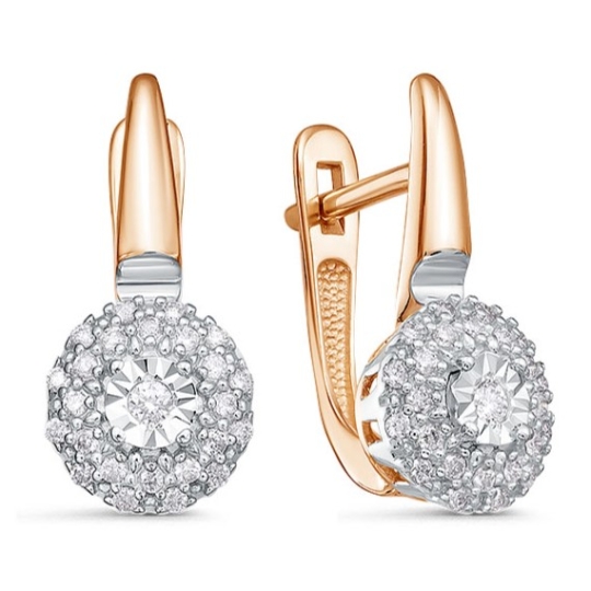 Серьги из золота с фианитами