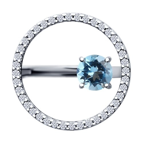 Кольцо из серебра с фианитами 