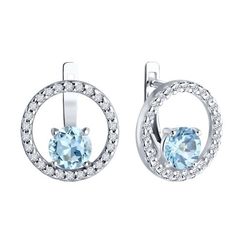 Кольцо из серебра с топазом и фианитами