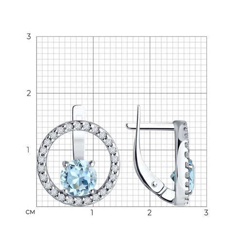 Кольцо из серебра с топазом и фианитами