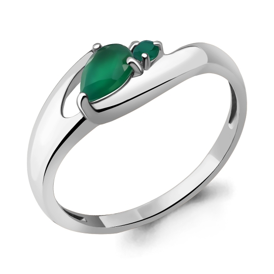 Кольцо из серебра с жемчугом и фианитами