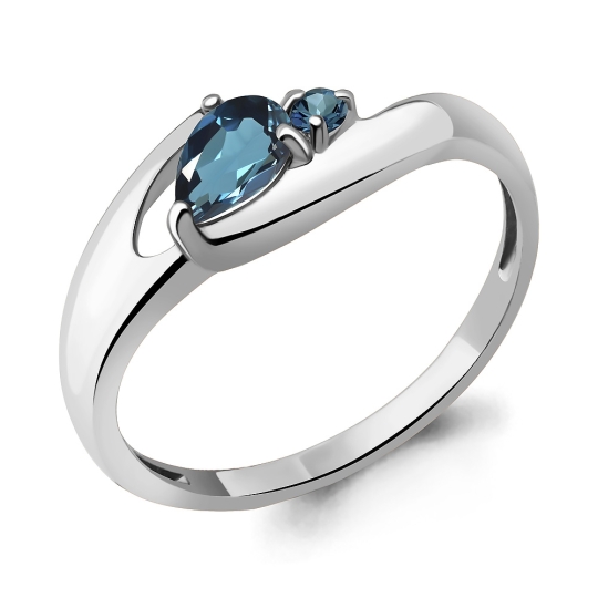 Кольцо из серебра с агатом и фианитами