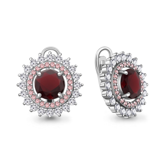 Серьга-кафф из серебра с фианитами