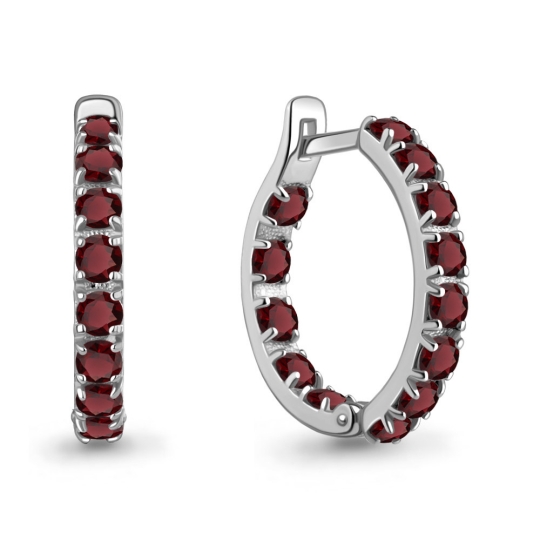 Серьги из серебра с топазами и фианитами