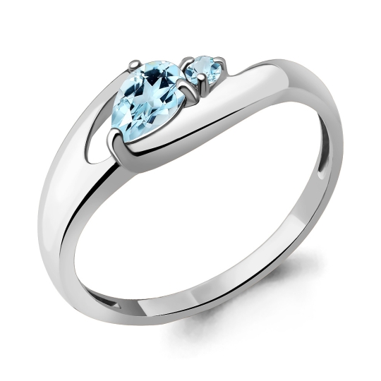 Кольцо из серебра с топазами и фианитами