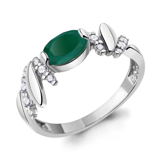 Кольцо из серебра с позолотой, топазами Swiss и фианитами