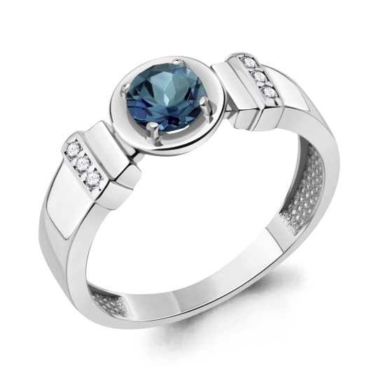 Кольцо из серебра с фианитами