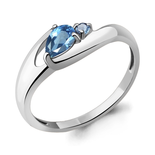 Кольцо из серебра с топазами