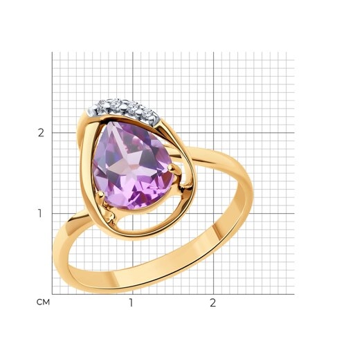 Кольцо из серебра с фианитами