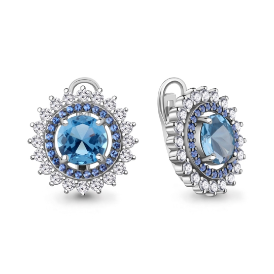 Подвеска из серебра с ювелирными кристаллами и фианитами