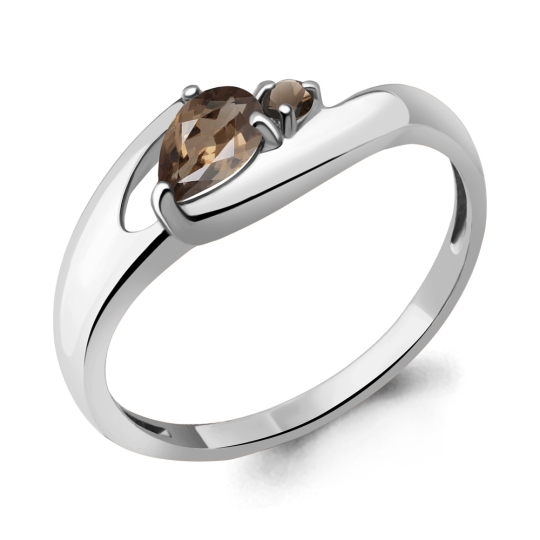 Серьги из серебра с раухтопазами