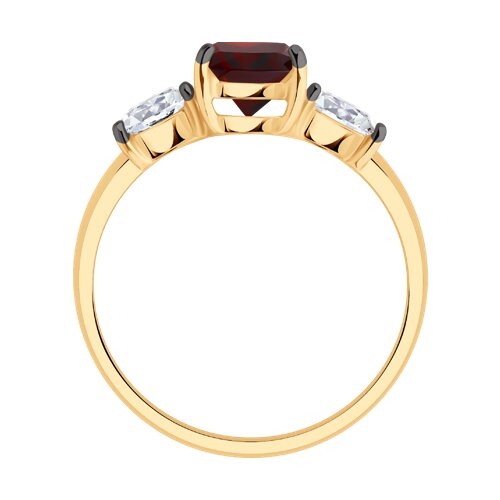 Кольцо из серебра с золотой вставкой и бриллиантом