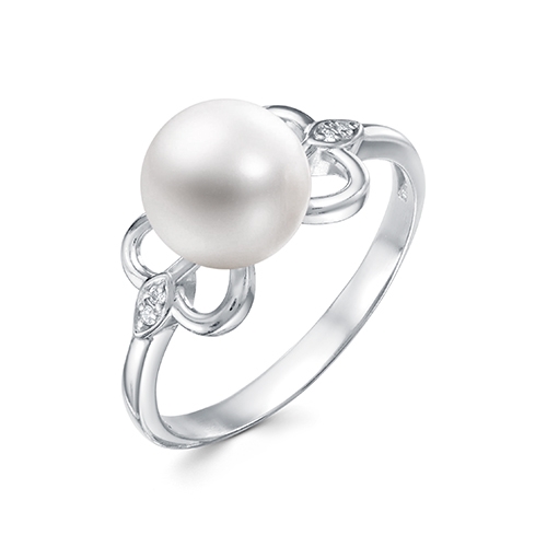 Кольцо из серебра с топазом и фианитами