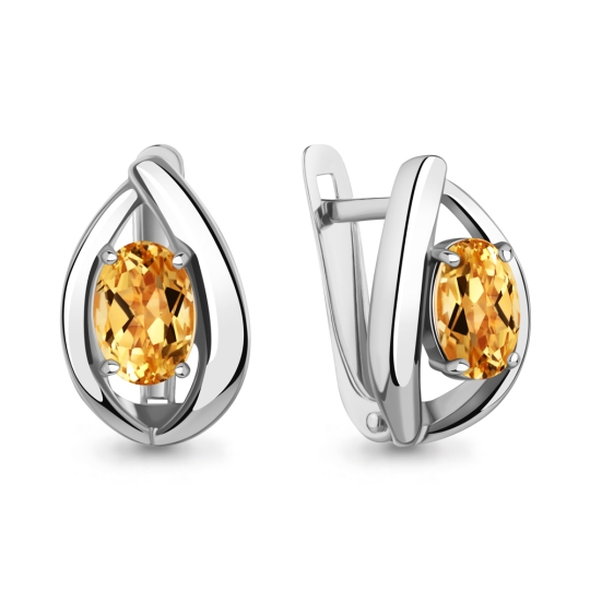 Кольцо из серебра с цитрином