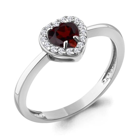 Браслет из серебра с гранатом и фианитами