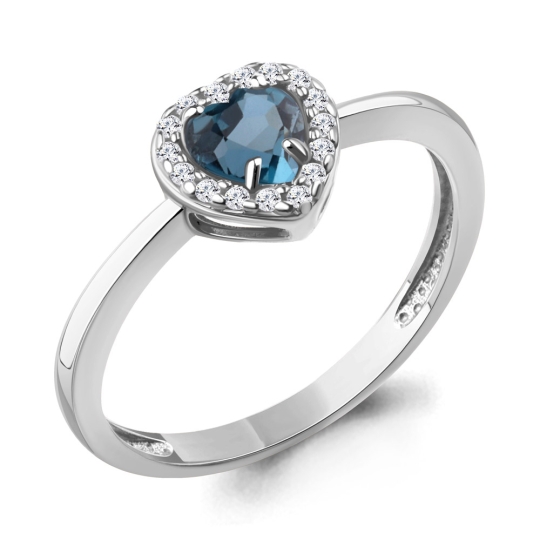 Серьги из серебра с топазами London и фианитами