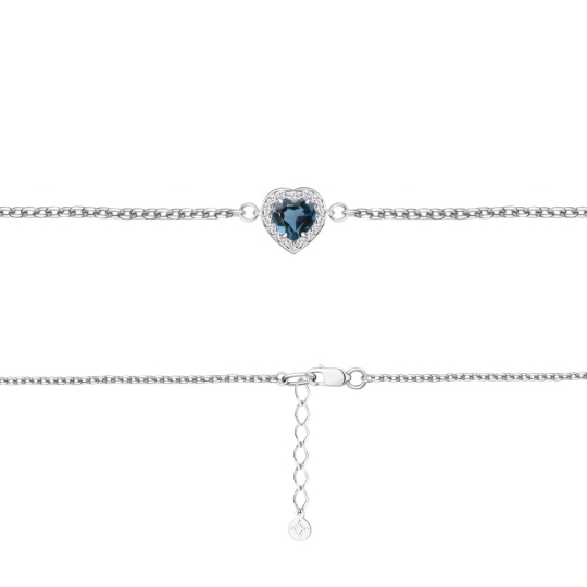 Серьги из серебра с топазами London и фианитами