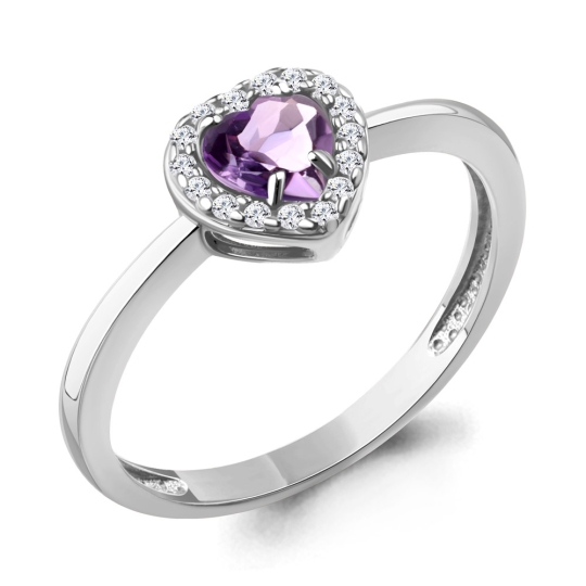 Кольцо из серебра с фианитами