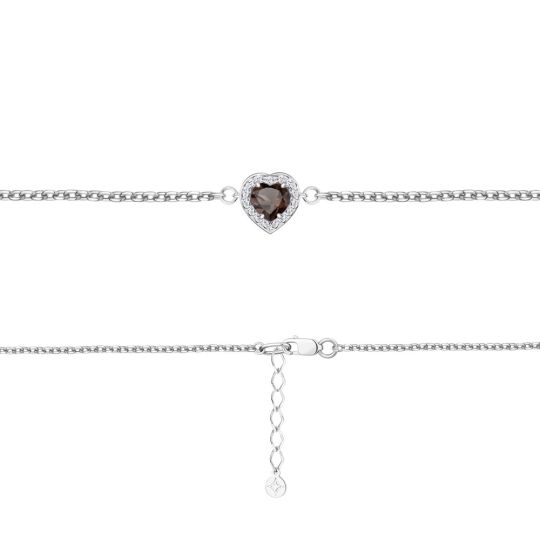 Серьги из серебра с раухтопазами и фианитами