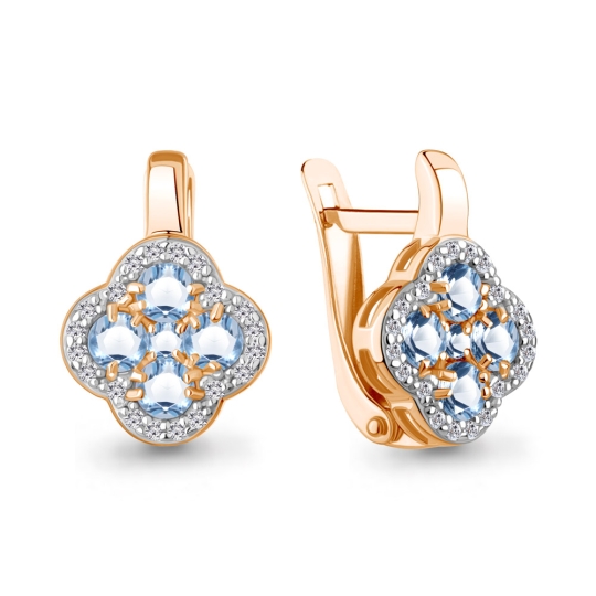 Серьги из серебра с ювелирными кристаллами