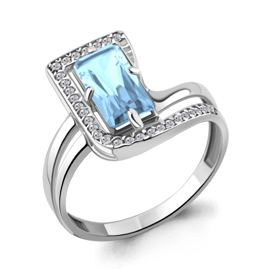 Серьги из серебра с топазами