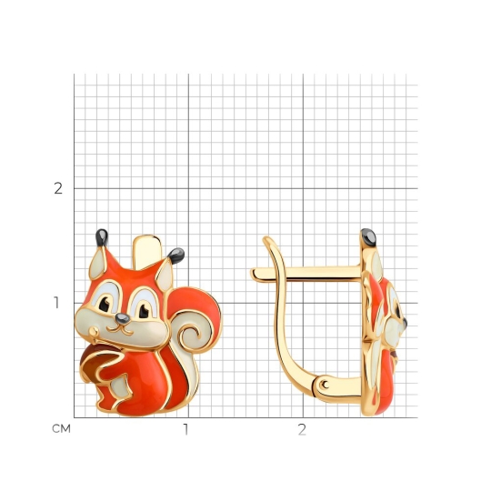 Серьги из серебра с позолотой и эмалью