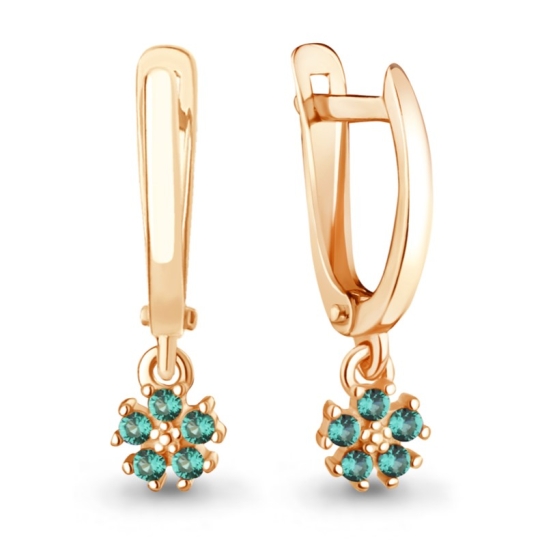 Серьги из серебра с фианитами