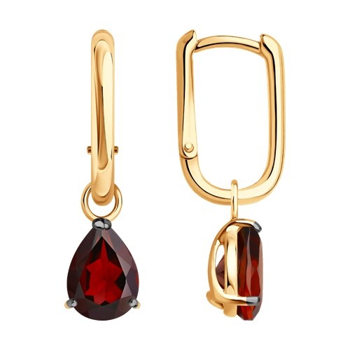 Кольцо из серебра с позолотой и гранатом