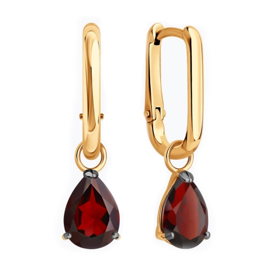 Кольцо из серебра с позолотой и гранатом