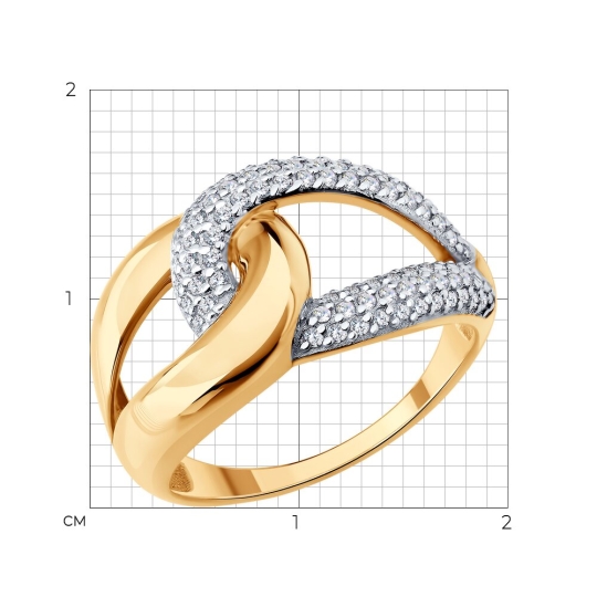 Кольцо из золота с фианитами