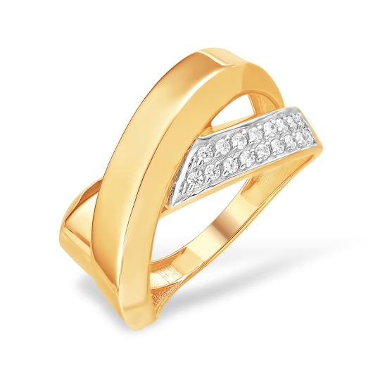 Кольцо из комбинированного золота с бриллиантами