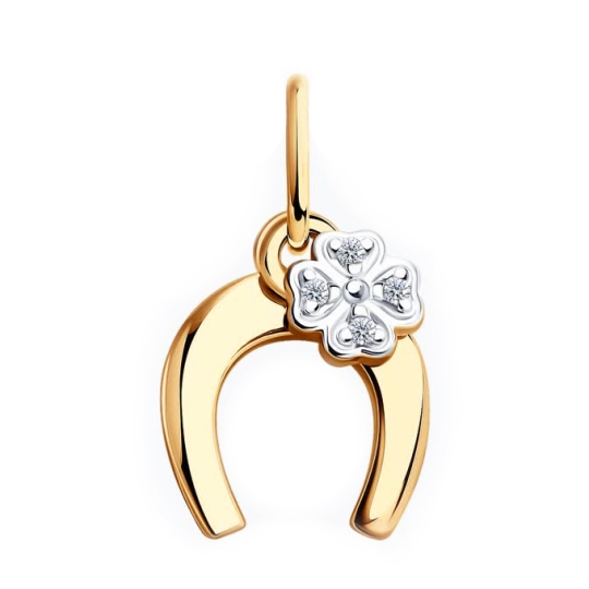 Подвеска из серебра с позолотой и фианитами