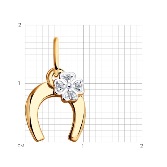 Подвеска из серебра с позолотой и фианитами