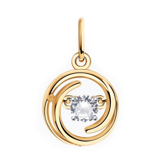 Подвеска из серебра с фианитами 