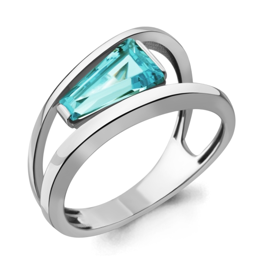 Кольцо из серебра с жемчугом и фианитами