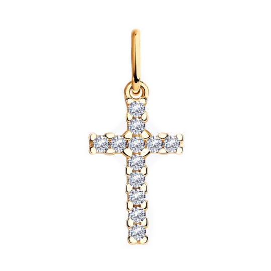 Парная подвеска из серебра с позолотой