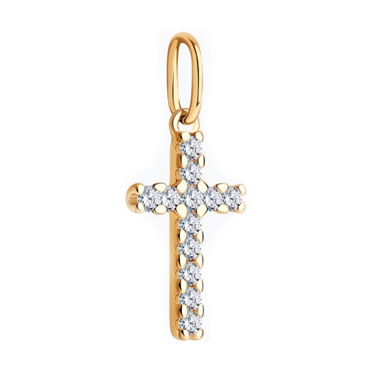 Парная подвеска из серебра с позолотой