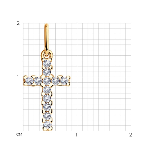 Парная подвеска из серебра с позолотой
