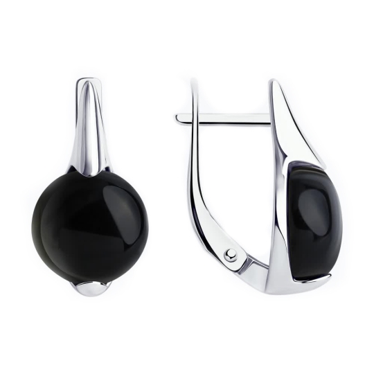 Серьги-эльфы из серебра с фианитами