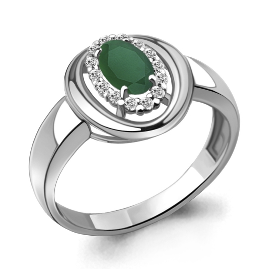 Кольцо из серебра с фианитами