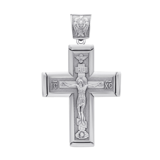 Подвеска-крест из серебра с чернением