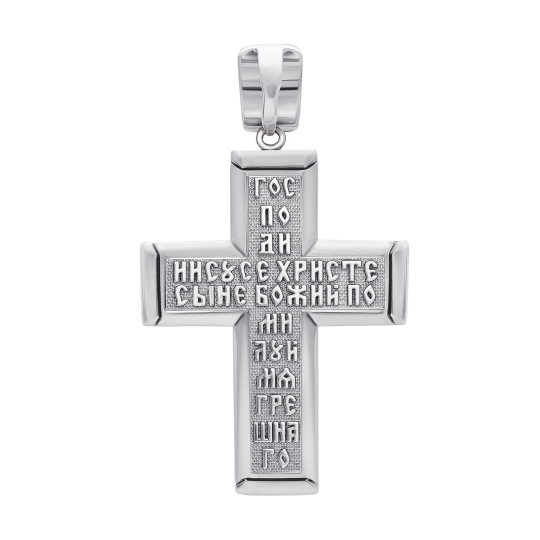 Подвеска-крест из серебра с чернением