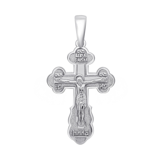 Подвеска-крест из серебра с чернением