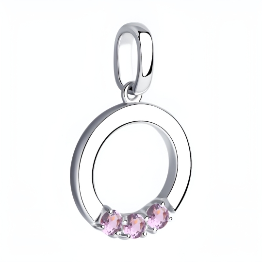 Подвеска из серебра с фианитами