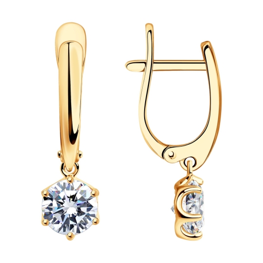 Кольцо из серебра с позолотой и фианитом