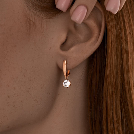 Кольцо из серебра с позолотой и фианитом